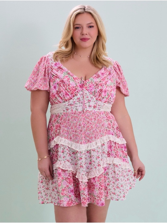 Altar'd State Dresses & Skirts - Altar'd state Arula floral patchwork mini dress